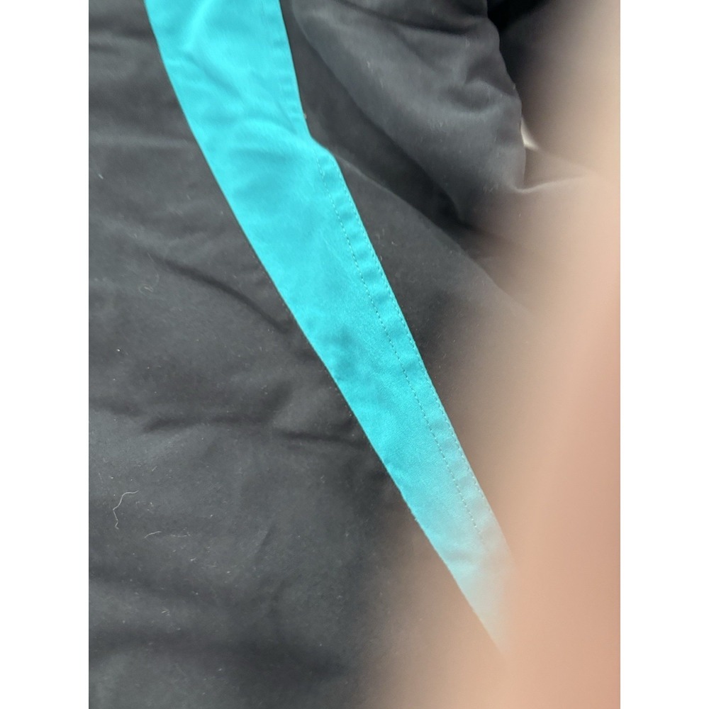 Vtg Catalina Jacket Womens Large Black Teal Full Zip Windbreaker Bomber - Picture 5 of 9